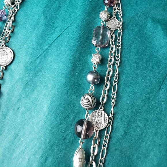 2/20$ Premier design coins and purple 3 strands necklace - Picture 3 of 6